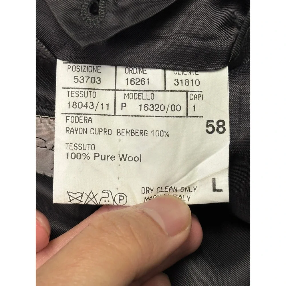 Canali Proposta Mens Charcoal Windowpane Wool Blazer Made in Italy Size 58 L - Picture 9 of 15